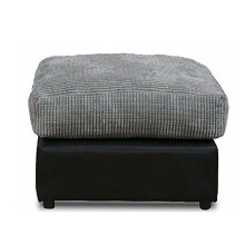 (Black & Grey) Milo Jumbo Cord Footstool/ Pouffe