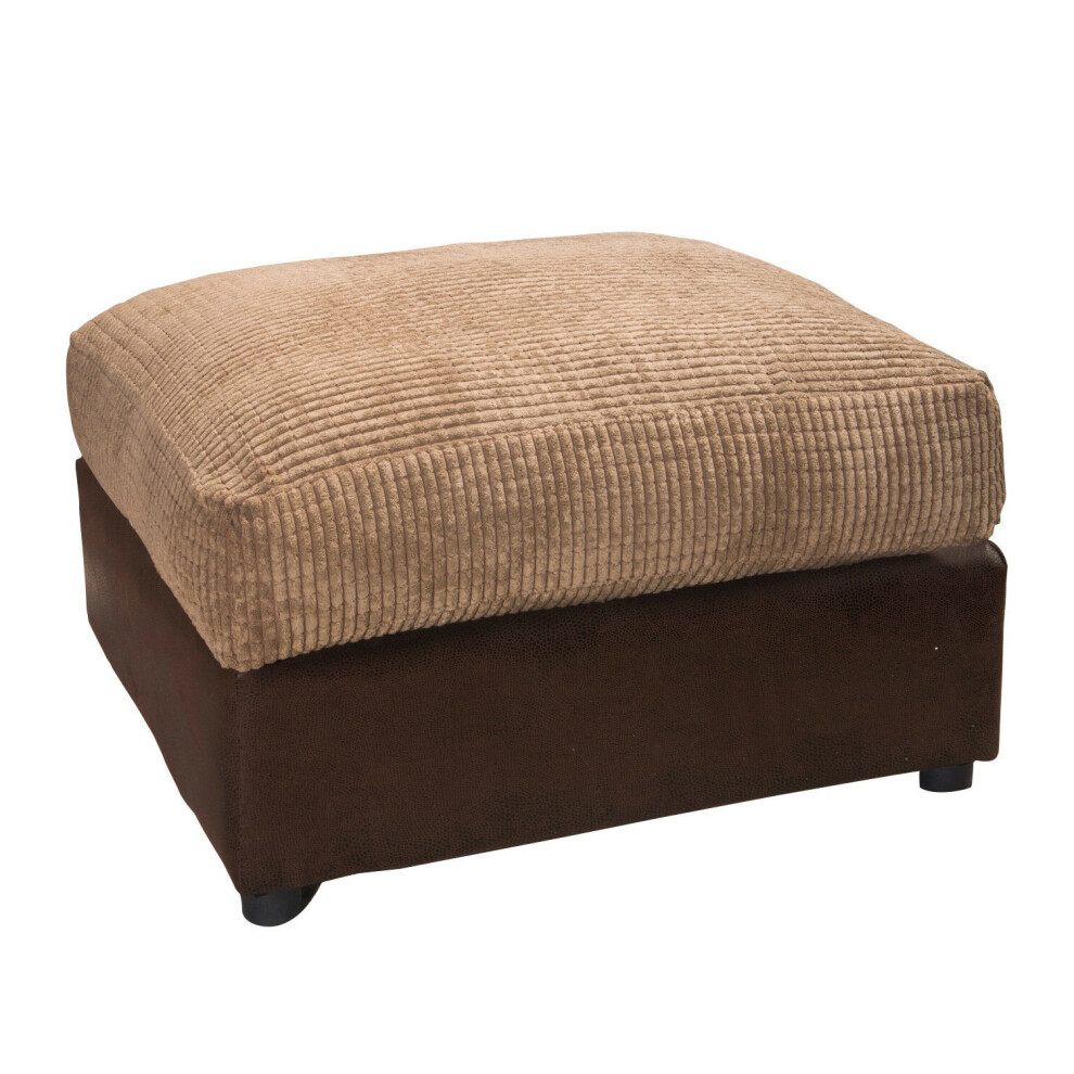 (Brown & Coffee) Milo Jumbo Cord Footstool/ Pouffe