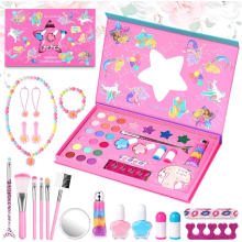 Aomig 14 Colors Kids Makeup Sets for Girls, Washable Children's Make Up Kit with Mirror, Non-Toxic Cosmetic Beauty Set