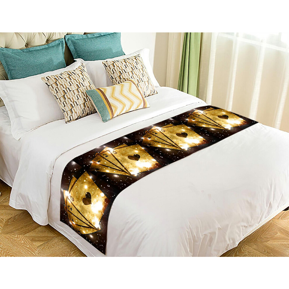 Poker Table with Soft Center Focus And Cards Bed Runner Bed Scarf Bed Decor 50x241 Cm-image-OPC-PGV88WY-NEW