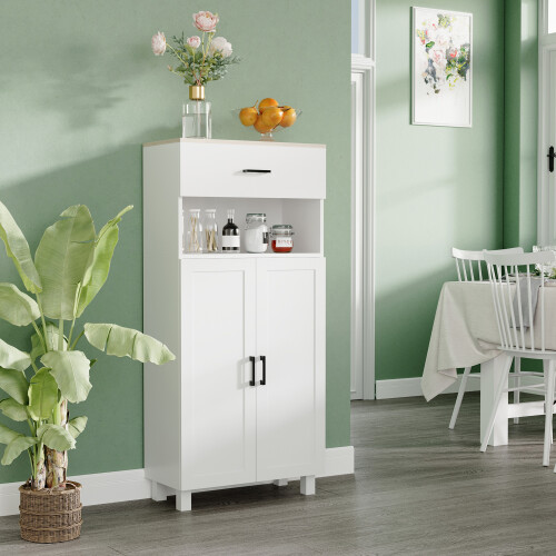 Homcom HOMCOM Kitchen Cupboard Storage Cabinet with Drawer, Countertop, White