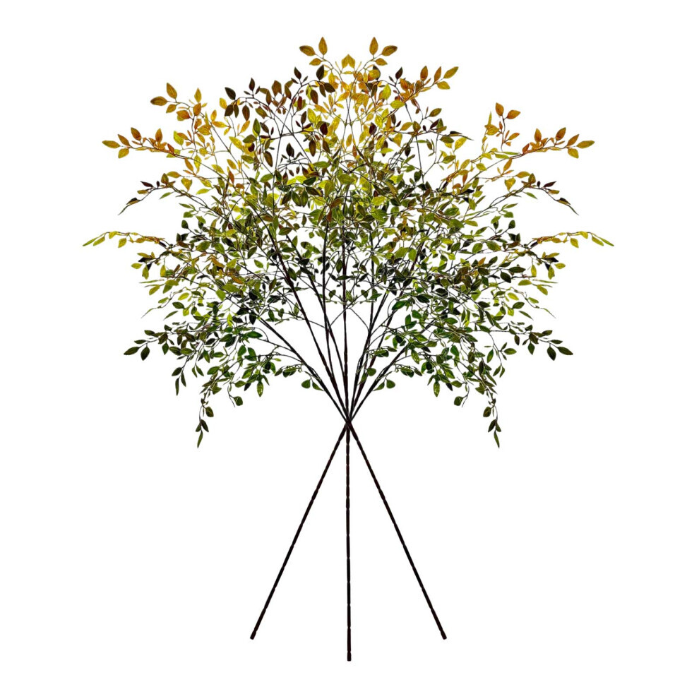 Bambou Nandina artificiel rouge d'automne de 43,3 pouces, ensemble de 3