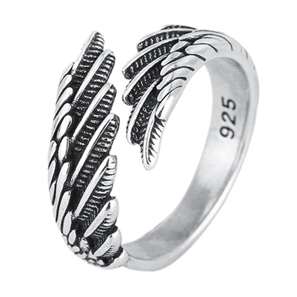 Bague Aile d'Ange en Argent Ajustable pour Hommes et Femmes - S925