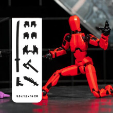 (Rouge) 13 figurines d'action T13 Figure 3D imprimée multi-articulée mobile Lucky 13 Action Figure Nova