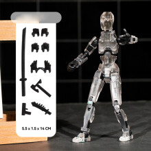 (14 cm-Transparent) Figurine d'action T13 Titan 13 Figurine factice Lucky 13 Figurine d'action imprimée