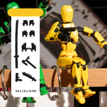 (14 cm-Jaune) Figurine d'action T13 Titan 13 Figurine factice Lucky 13 Figurine d'action imprimée en