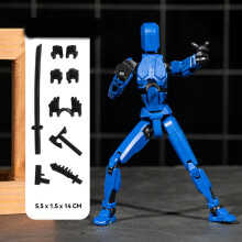 (14 cm-Bleu) Figurine d'action T13 Titan 13 Figurine factice Lucky 13 Figurine d'action imprimée en