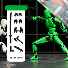 (14 cm-Vert) Figurine d'action T13 Titan 13 Figurine factice Lucky 13 Figurine d'action imprimée en