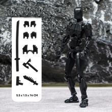 (Noir) T13 Action Figure Set Outil 3D Imprimé Multi-articulé Mobile Robot Poupée Anti-stress Assemblage