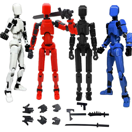 (Gris) T13 Action Figure Set Tool 3D imprimé multi-articulé mobile Robot poupée Anti-stress assemblage 1