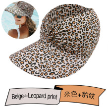 (Imprimé léopard beige) Chapeau de soleil imprimé pour femmes Protection solaire Protection UV à large