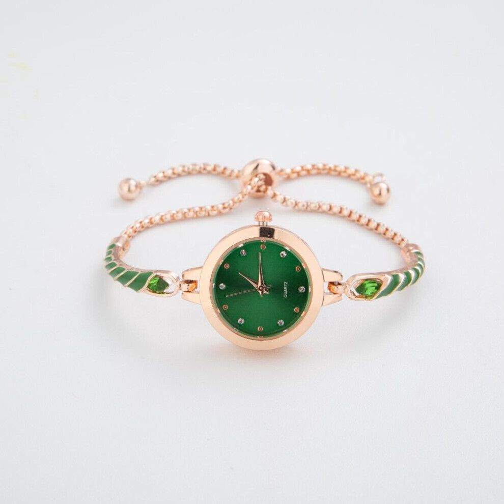 (Vert) Montres élégantes pour femmes, montre pour femme réglable, montres-bracelets à quartz tendance,