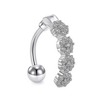 (Argent) Piercing tendance pour femme, anneau de nombril gothique en acier inoxydable, punk, bijoux