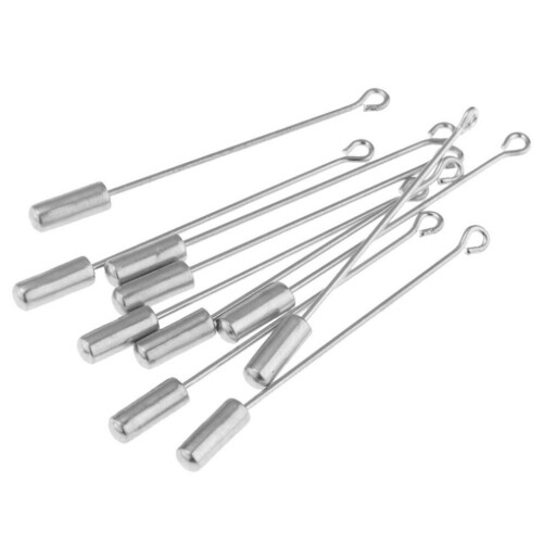 (Argento -5 cm) 10 pezzi da 5 cm per cilindro adesivo, spilla da bavero e spilla da fiore all'occhiello.