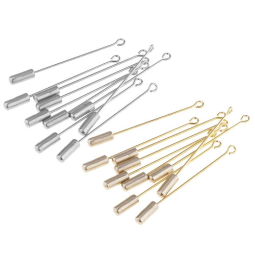 (Oro -5 cm) Spilla per fiore all'occhiello della frizione, spilla da bavero da 10 pezzi da 5 cm 2