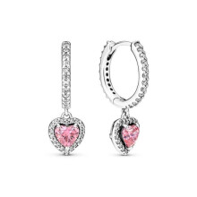 (Rosa) 1 paio di orecchini a farfalla blu a forma di cuore in oro rosa in argento sterling 925 per