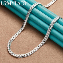 (55 cm) 925 Sterling Silber 16/18/20/22/24 Zoll Seitenkette Halskette Schmuck Mn204