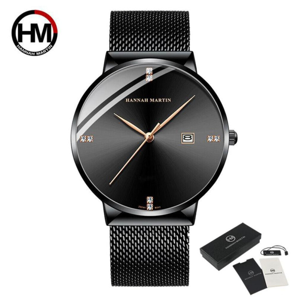 Montres à quartz Hannah Martin pour homme (or rose), bracelet de luxe, montres pour homme, grandes marques