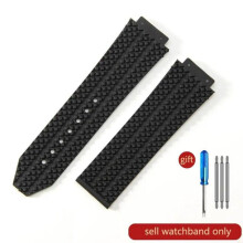 (J01-Black-No Spänne 26x19mm) För Hublot Yubo Högkvalitativt vattentätt silikonarmband