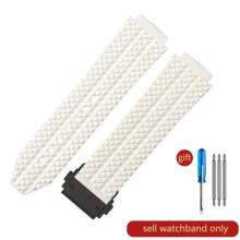 (J01-Vit-Svart-Z2 24x17mm) För Hublot Yubo Högkvalitativ vattentät silikonarmband Classic