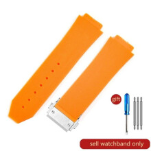 (J02-Orange-Steel-Z2 26x19mm) För Hublot Yubo högkvalitativ vattentät silikon klockarmband Classic