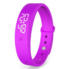 (lila) V9 Smart Temperaturmessung Armband Vibrationserinnerung zur Überwachung der Körpertemperatur
