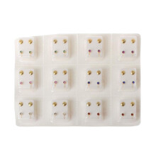 (wie auf dem Bild) 12 Paar Gold-Ohrpiercing-Ohrring-Set, hypoallergener Mini-3-mm-Cz-Ohrstecker-Schmuck
