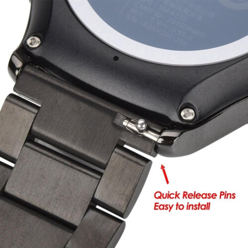 (Black -20mm) 16/18/20/22/24mm Quick Release Replacement Watch Band, High Quality Solid Stainless Steel 2