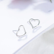 (wie das Bild -925) S925 Sterling Silber junges Mädchen herzförmige Ohrstecker koreanische einfache