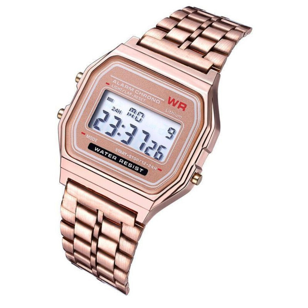Montre unisexe tendance à LED pour homme et femme, accessoire de sport noir et doré, de haute qualité