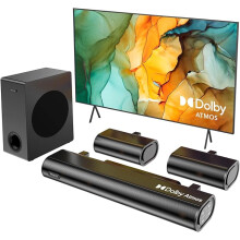 Hiwill 5.1CH Dolby Atmos Sound Bar for TV, 2 Wired Rear Speakers, 380W