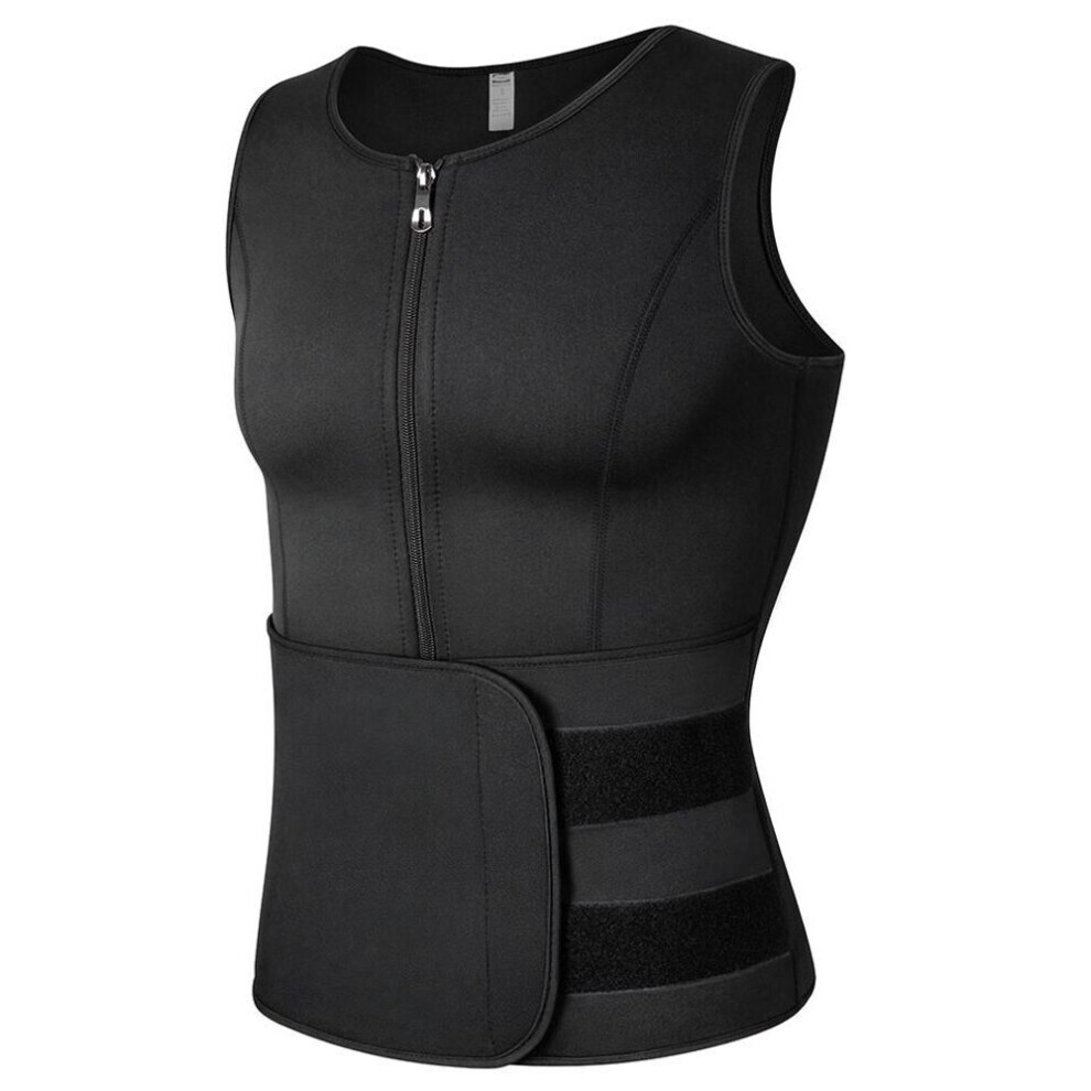(Noir -S) Gilet de sudation en néoprène pour homme, pour perte de poids, entraînement à la taille, débardeur