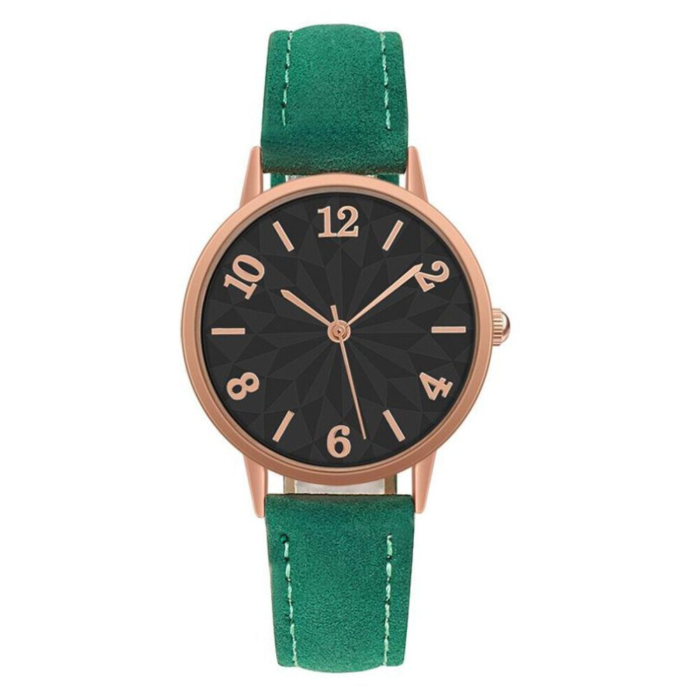 (Vert) Tendance Unisexe Nouvelle Mode Décontracté Femmes Robe Montres-bracelets Ceinture en cuir Montres