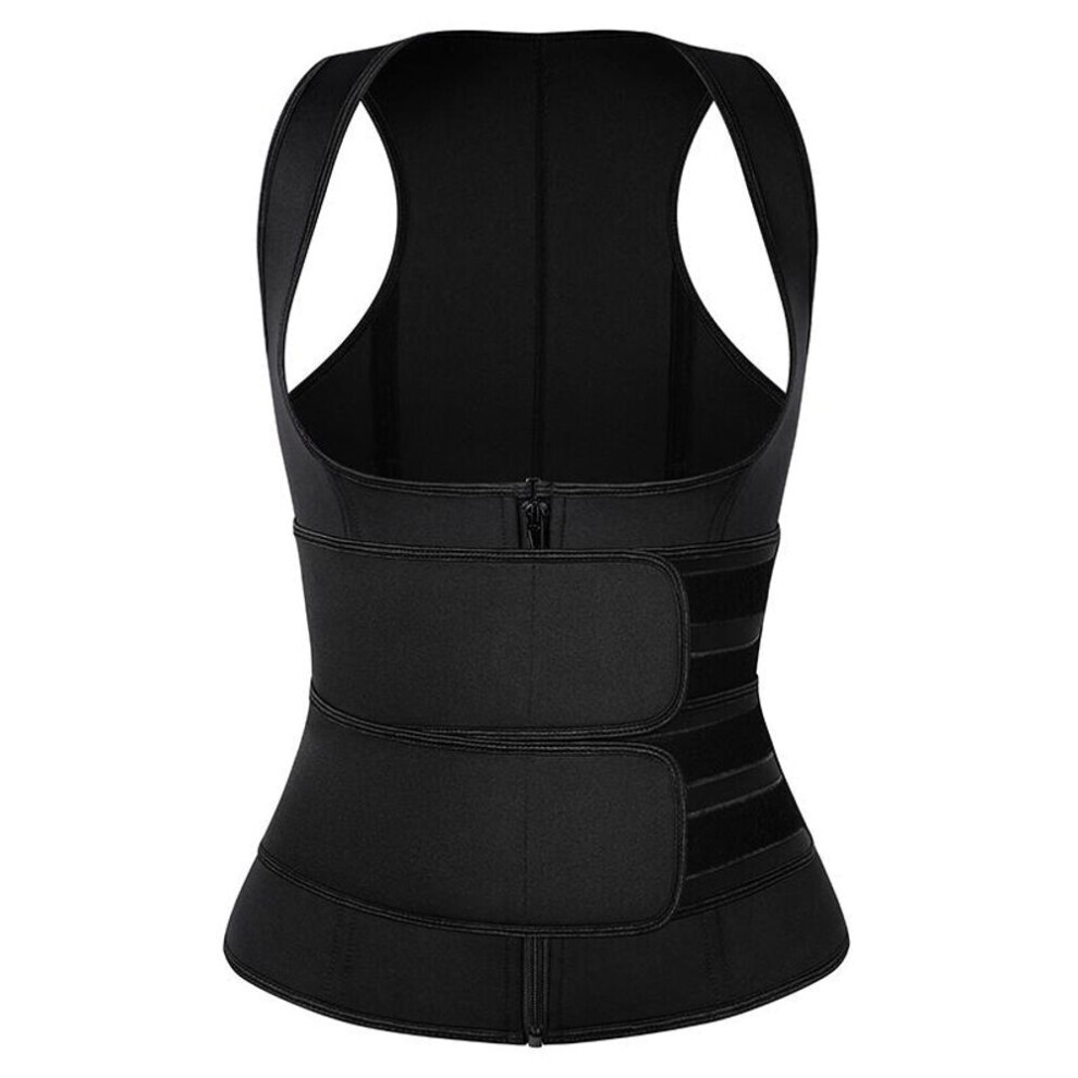 (Noir -S) Gilet de compression pour femme, combinaison de sudation, ceinture amincissante
