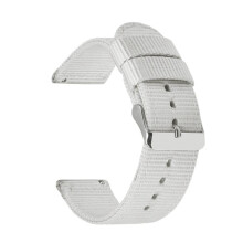 (Vit -22 mm) Nylon Canvas klockarmband för män Quick Release Armband 18-24 mm