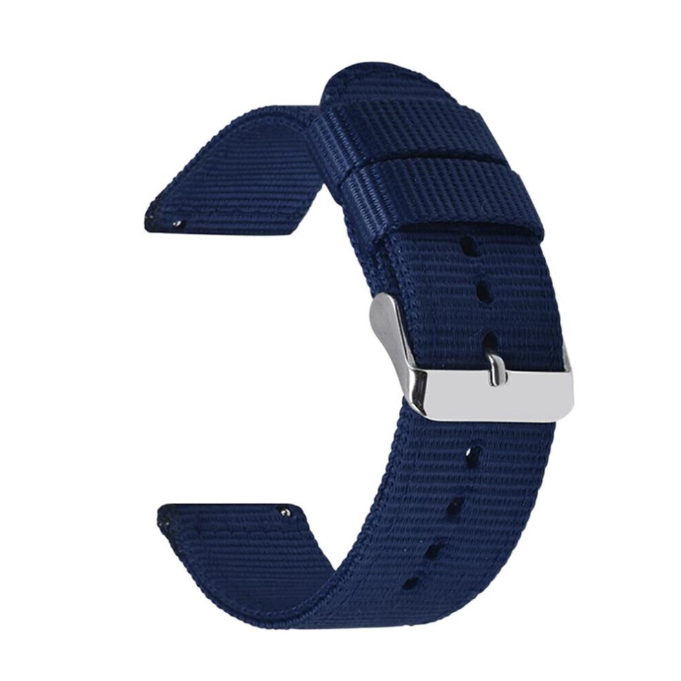 Bracelet de montre en toile de nylon bleu pour homme, à dégagement rapide, 18-24 mm