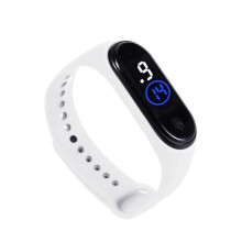 (Valkoinen) Tyylikäs, iskunkestävä, mukava unisex-kello LED-digitaalinäytöllä lapsille