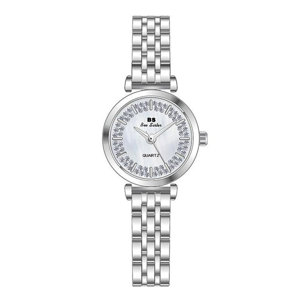 (Argent - Sans boîte) Bee Sister Bs Montre-bracelet de luxe pour femme, petite taille, en or, cristal