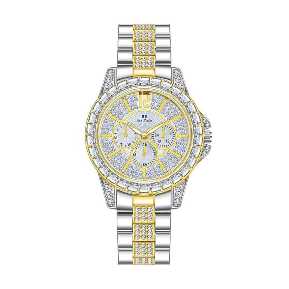 (Argent, Or - Avec boîte) Montres pour femmes Bee Sister Bs Montre à quartz en diamant Montre de luxe