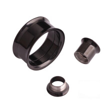 (nero -22mm) 2x gioielli per piercing per il corpo in acciaio 316l doppi svasamenti vite espansore per