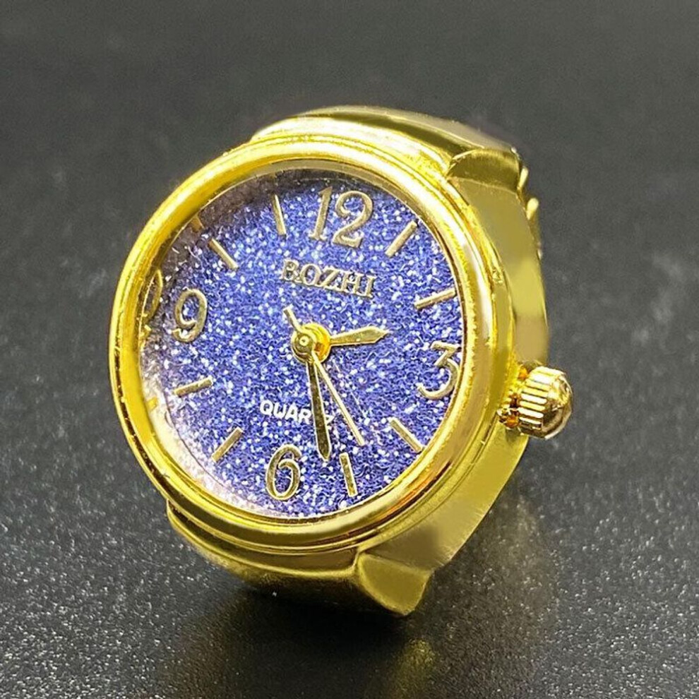 Montre bague rétro (bleu clair) en forme de montre bague punk à l'esprit exagéré. Montre numérique