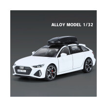 (Weiß) 1:32 Audi RS6 Quattro Station Wagon Legierung Modellauto Spielzeug Druckguss Metallguss Sound