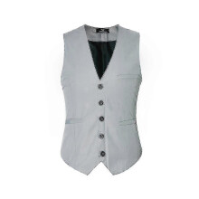 (3XL,Grey)Gilet de costume à col en V pour hommes S Gilet