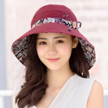 (Jujube rouge) 2018 nouvelle marque femmes chapeau de soleil chapeau d'été pliant protection solaire