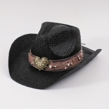 (Noir-taille unique) chapeau de chevalier tricoté en herbe avec ceinture de diamant pour femmes, pare-soleil