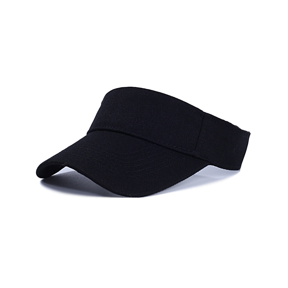(Noir) chapeaux de soleil d'été pour hommes femmes visière réglable Protection UV haut vide solide Sport