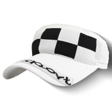 (Blanc) 1PC casquette femme visière réglable Protection Uv damier casquette vide sport d'été chapeaux