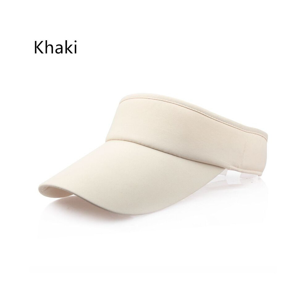 (Kaki) été vide haut pare-soleil chapeau pliable Sport course chapeau réglable Sport Tennis Golf bandeau