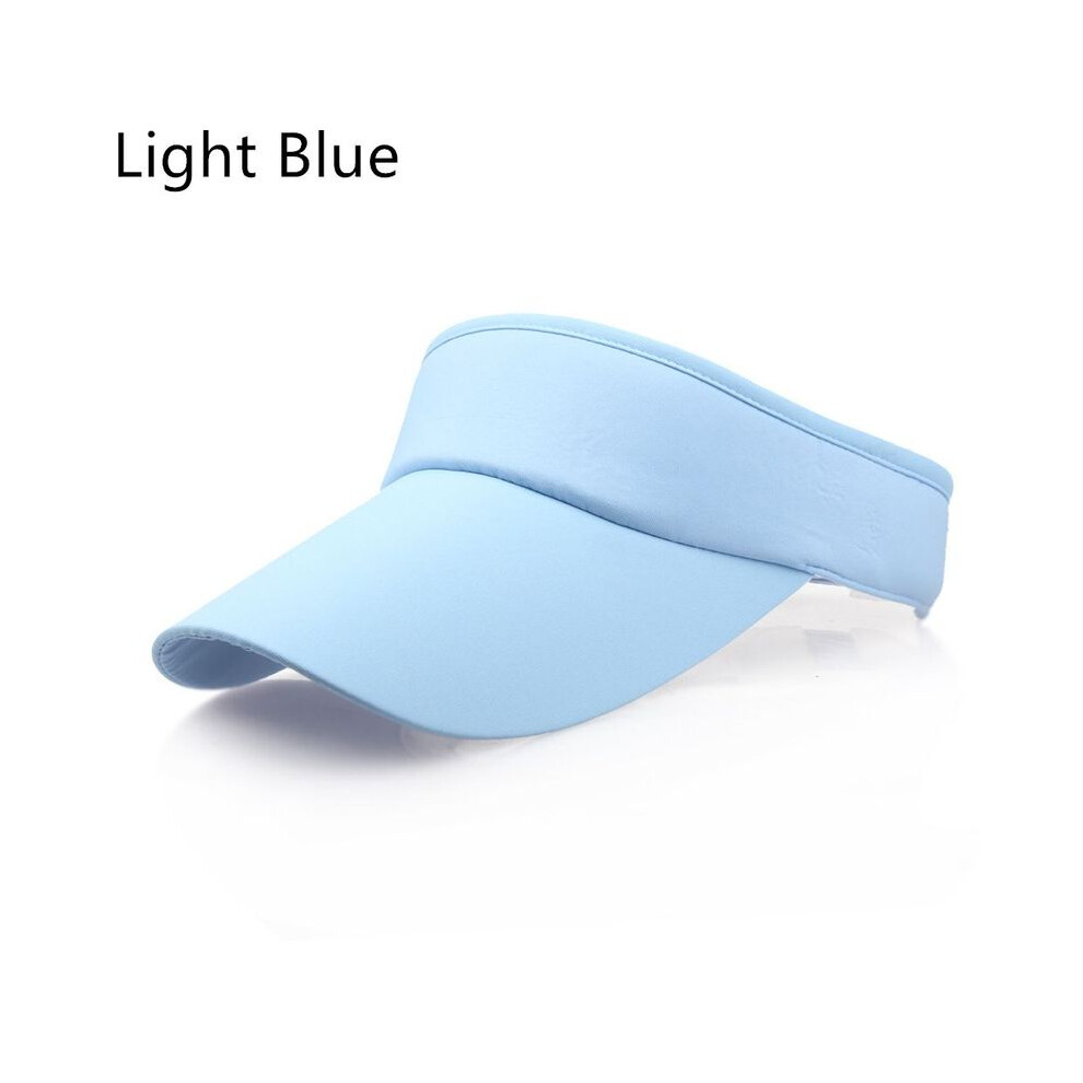 (Bleu clair) été vide haut pare-soleil chapeau pliable Sport course chapeau réglable Sports Tennis Golf