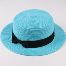 (Bleu clair-enfants (48-52 cm)) nouvel été Parent-enfant casquette seau femmes pare-soleil nœud papillon
